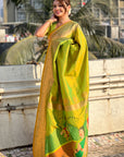 Mehendi Green Zari Woven Gudi Padwa Special Paithani Silk Saree