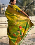Mehendi Green Zari Woven Gudi Padwa Special Paithani Silk Saree