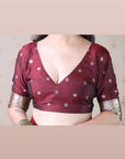 Maroon Banarasi Soft Silk Silver Zari Woven Saree