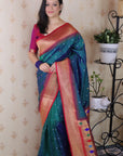 Green Bandhani Paithani Silk Zari Woven Saree