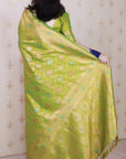 Mehendi Green Banarasi Jaal Soft Silk Gold Zari Meenakari Woven Saree