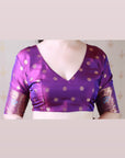 Purple Banarasi Jaal Soft Silk Gold Zari Meenakari Woven Saree