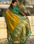 Mehendi Green Gala Silk Saree with Paithani Pallu Kadiyal Zari Woven Saree