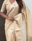 Chickoo Organza Paithani Zari Woven Saree