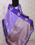 Violet Soft Silk Dusty Concept Floral Zari Woven Saree