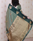 Grey Soft Silk Dusty Concept Floral Zari Woven Saree
