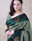Grey Soft Silk Dusty Concept Floral Zari Woven Saree
