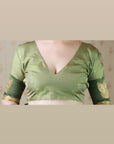 Green Soft Silk Dusty Concept Floral Zari Woven Saree