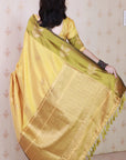 Yellow Soft Silk Dusty Concept Floral Zari Woven Saree