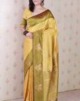 Yellow Soft Silk Dusty Concept Floral Zari Woven Saree