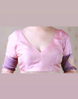 Baby Pink Soft Silk Dusty Concept Floral Zari Woven Saree