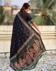 Black Baluchari Silk Zari Woven Saree