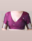 Wine Soft Silk Banarasi Jaal Meenakari Zari Woven Saree