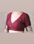 Maroon Soft Silk Banarasi Jaal Meenakari Zari Woven Saree