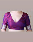 Purple Soft Silk Banarasi Jaal Meenakari Zari Woven Saree