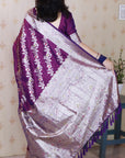 Purple Soft Silk Banarasi Jaal Meenakari Zari Woven Saree