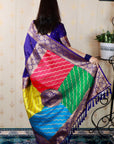 Violet Soft Silk Banarasi Multicolor Pallu Zari Woven Saree