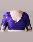 Violet Soft Silk Banarasi Jaal Meenakari Zari Woven Saree
