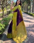 Wine Soft Silk Floral Border Contrast Zari Woven Saree