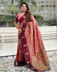 Dusty Pink Soft Silk Dusty Concept Zig Zag Zari Woven Saree
