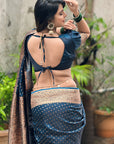 Pooja Rathod in Our Deep Blue Banarasi Katan Silk Zari Woven Saree