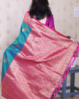 Green Soft Silk Banarasi Peacock Zari Woven Saree