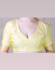 Light Yellow Soft Silk Saree with Kamdhenu Weaves Zari Woven Saree