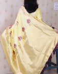 Light Yellow Soft Silk Saree with Kamdhenu Weaves Zari Woven Saree