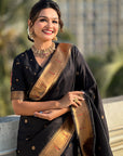 Black Zari Woven Vitthala God Special Traditional Paithani Silk Saree