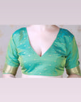 Green Soft Silk Saree with Kamdhenu Weaves Zari Woven Saree