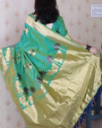 Green Soft Silk Saree with Kamdhenu Weaves Zari Woven Saree