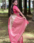 Chickoo Kanjivaram Tissue Silk Traditional Zari Woven Saree