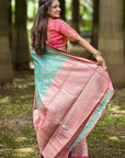 Blue Kanjivaram Tissue Silk Traditional Zari Woven Saree