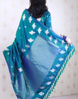 Green Soft Silk Dual Zari Woven Saree with Bird Border