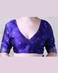 Violet Soft Silk Dual Zari Woven Saree with Bird Border