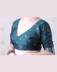 Bottle Green Soft Silk Dual Zari Woven Saree with Bird Border