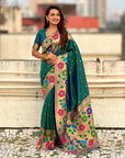 Green Big Border Paithani Silk Zari Woven Saree