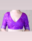 Purple Soft Silk Dual Zari Woven Saree with Bird Border