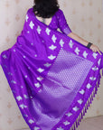 Purple Soft Silk Dual Zari Woven Saree with Bird Border