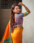 Orange Soft Silk Pichwai Traditional Zari Woven Saree