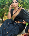Payas Pandit in our Black Zari Woven Vitthala God Paithani Silk Saree