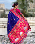 Violet Soft Silk Pichwai Traditional Zari Woven Saree