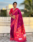 Hot Pink Soft Silk Pichwai Traditional Zari Woven Saree