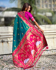 Green Soft Silk Pichwai Traditional Zari Woven Saree