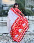 Cream Soft Silk Pichwai Traditional Zari Woven Saree