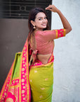 Mehendi Green Soft Silk Pichwai Traditional Zari Woven Saree
