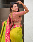 Mehendi Green Zari Woven Rajhans Swan Paithani Silk Saree