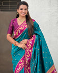 Green Zari Woven Rajhans Swan Paithani Silk Saree