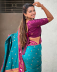 Green Zari Woven Rajhans Swan Paithani Silk Saree
