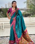 Green Zari Woven Rajhans Swan Paithani Silk Saree